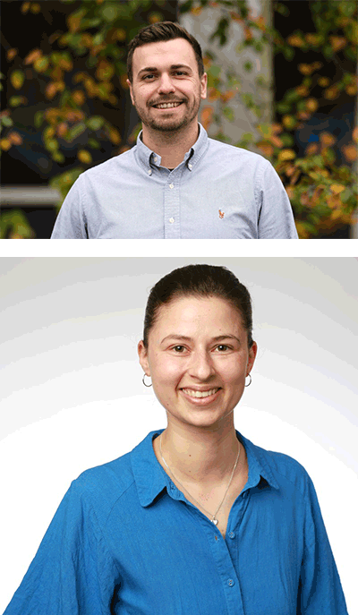 Lukas Krupp - oben im Bild, M. Eng. Paula Wagner